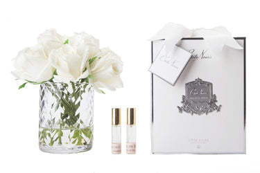 Herringbone Rose Buds - Clear - Ivory White - HCF21 (Carton of 2)